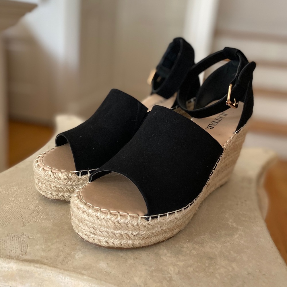NWOT Black Espadrille Platforms